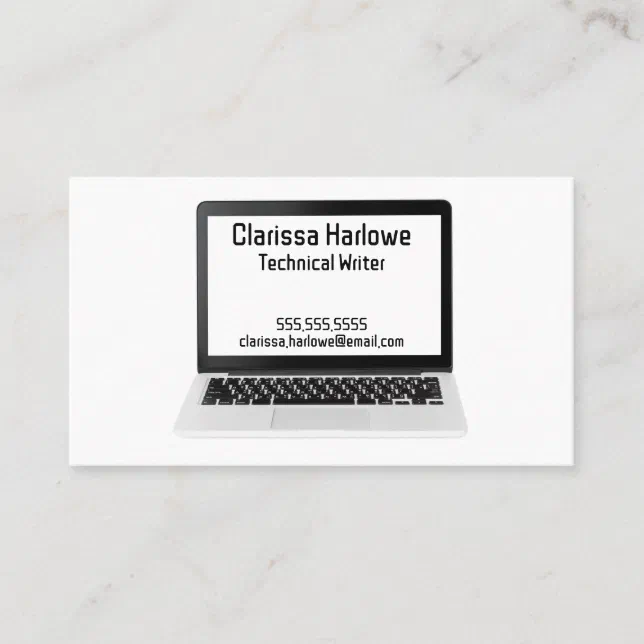Laptop Computer Technical Writer Programmer IT Business Card | Zazzle