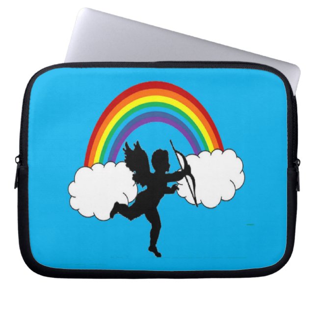 Laptop Cupid Dances With Rainbows Sleeve (Front)