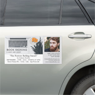 Laptop Display, Writers Book Signing Advertising Car Magnet