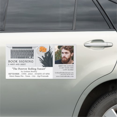 Laptop Display Writers Book Signing Advertising Car Magnet