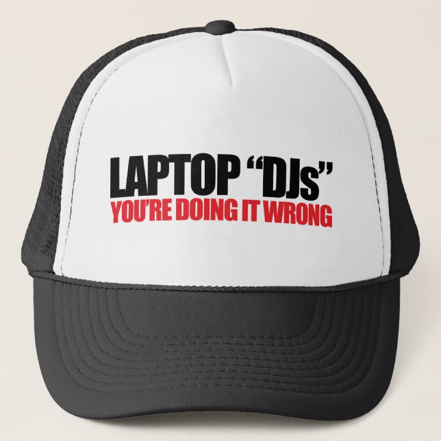 Laptop DJs Trucker Hat (Front)