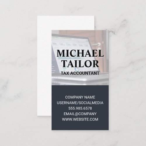 Laptop  Financial Industry Business Card