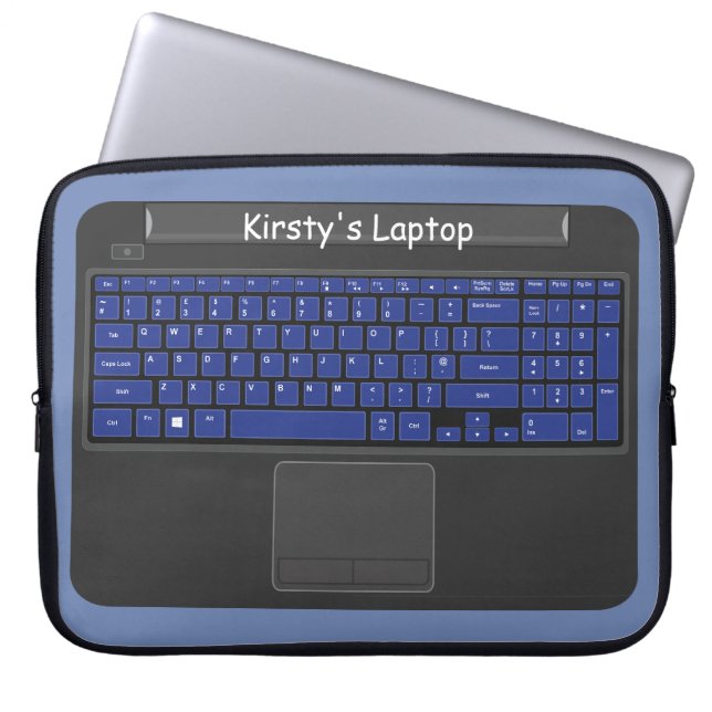 Laptop graphic with blue keys sleeve (Front)