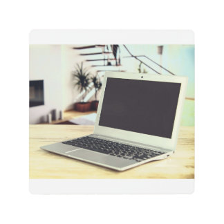 laptop home office metal print