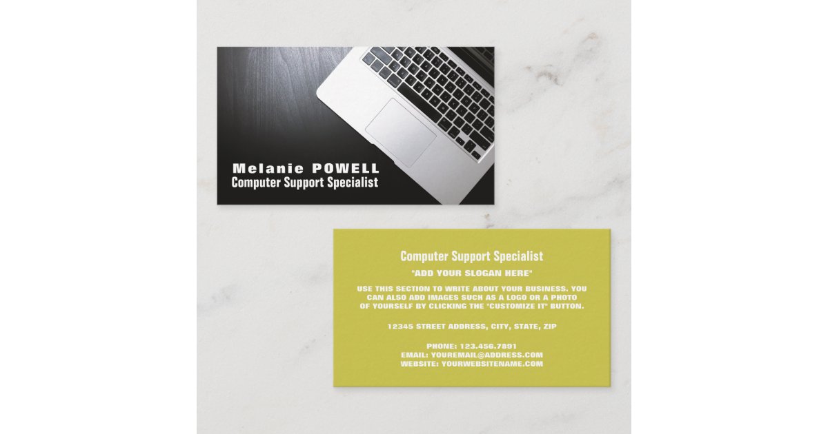 Laptop, Information Technology, Computer Business Card | Zazzle