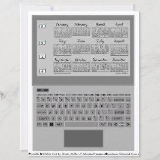 Laptop Keys 2026 Calendar Fabric Font Paper Sheet