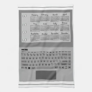 Laptop Keys 2026 Calendar Sewing Fabric Font Tea Kitchen Towel