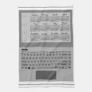Laptop Keys 2026 Calendar Sewing Fabric Font Tea Kitchen Towel