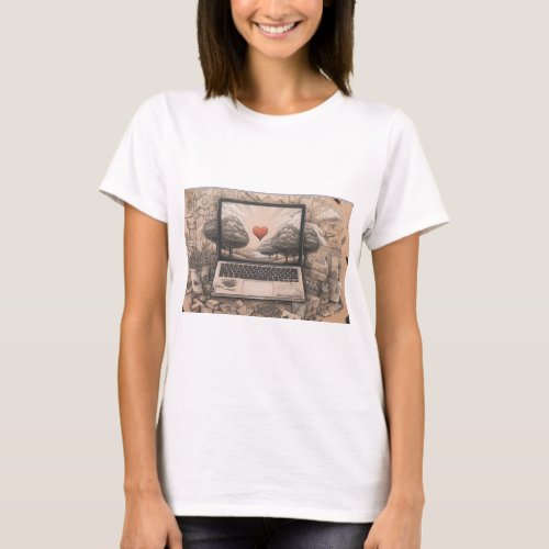 Laptop love t shirt