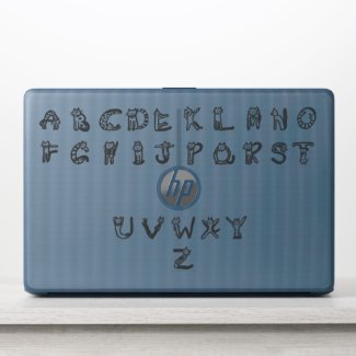 Laptop Skin - Feline Alphabet