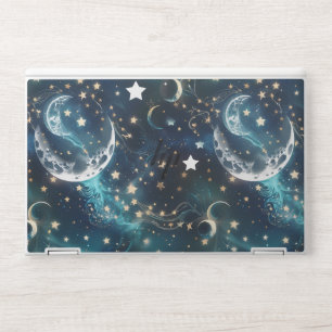 Laptop Skin - Luxury Icy Blue Celestial Moon Phase
