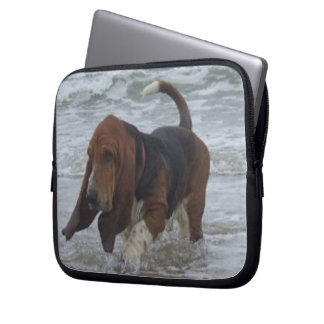 Laptop Sleeve Basset Hound In The Sea