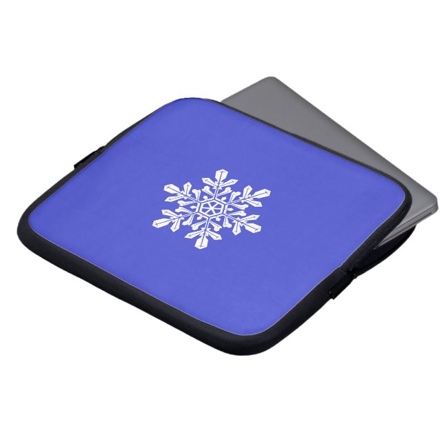 Laptop Sleeve Blue Snow Flake (Front Top)