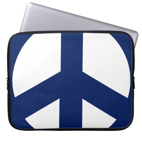 Laptop Sleeve Blue  White Peace Sign Laptop Sleeve