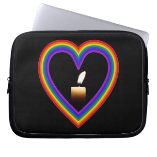 Laptop Sleeve Candle In A Ranbow Heart