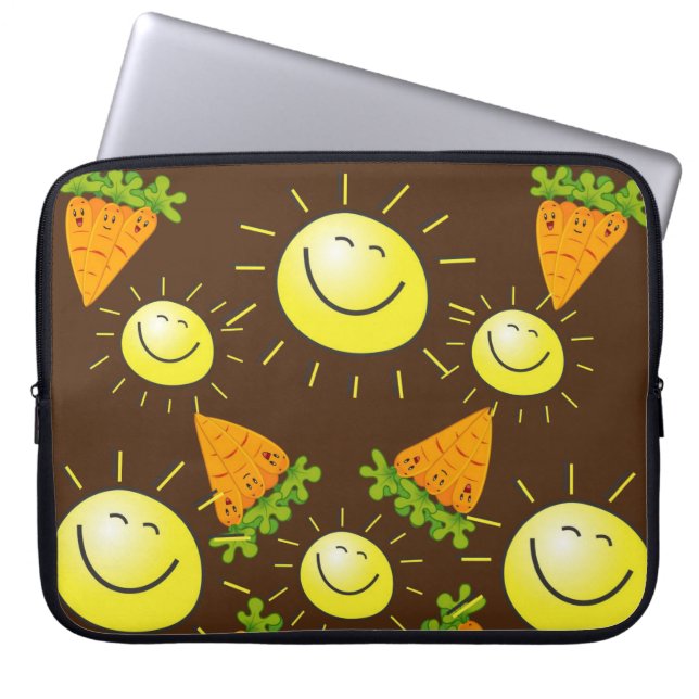 Laptop Sleeve Carrots Sun Brown (Front)