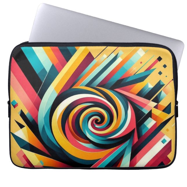 Laptop Sleeve - Colorful Geometric Art (Front)