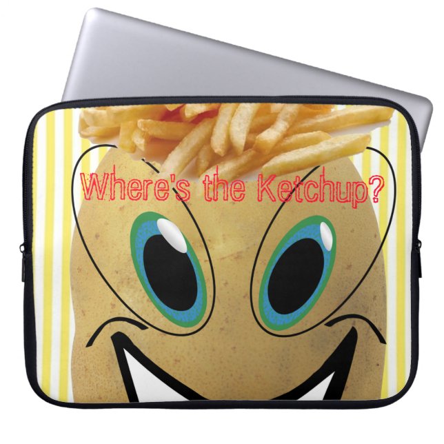 Laptop Sleeve  French Fries, Where's the Ketchup? (Front)