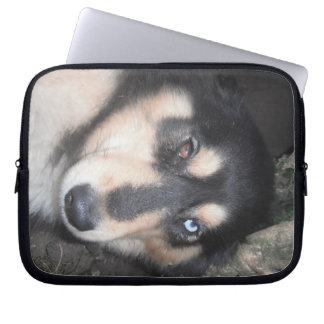 Laptop Sleeve Husky One Blue Eye One Brown Eye