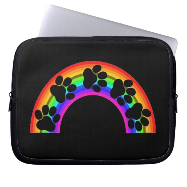 Laptop Sleeve Paws On A Rainbow (Front)