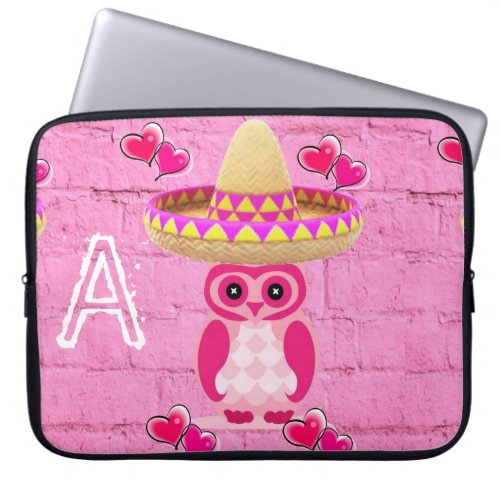 Laptop Sleeve Pink Owl