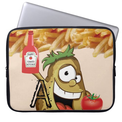 Laptop Sleeve Potato French Fries Ketchup