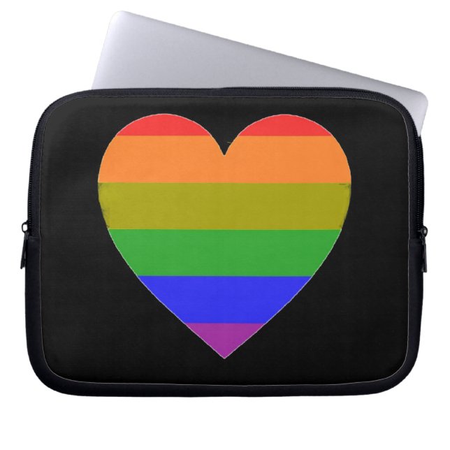 Laptop Sleeve Rainbow Heart (Front)
