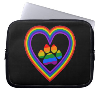 Laptop Sleeve Rainbow Heart With Paw