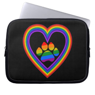 Laptop Sleeve Rainbow Heart With Paw