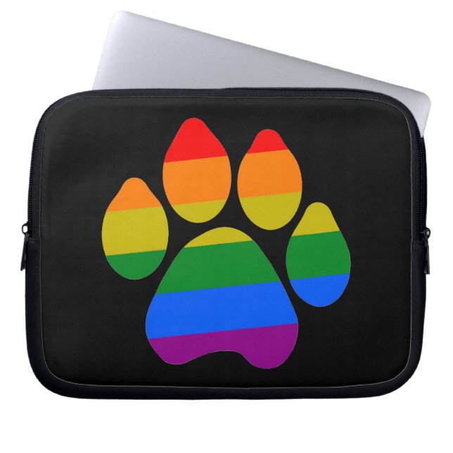 Laptop Sleeve Rainbow Paws (Front)
