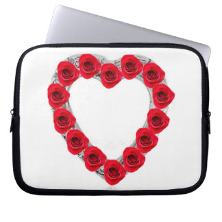 Laptop Sleeve Red Heart Roses