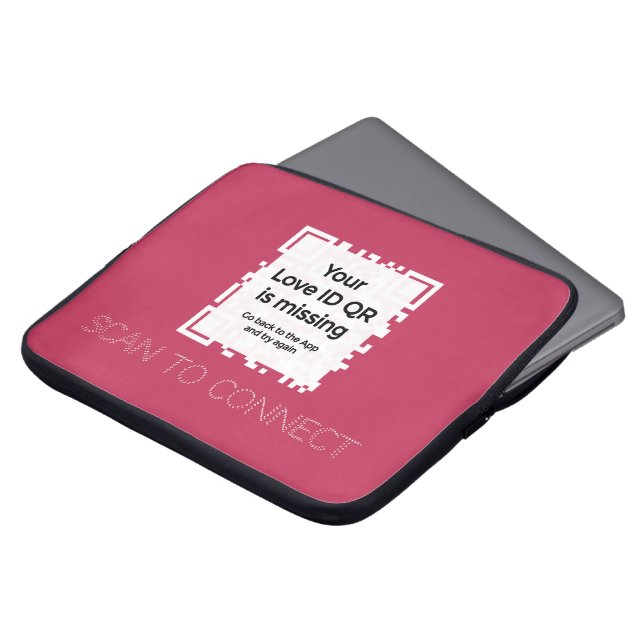 Laptop sleeve - RED - QR - GLAM Collection (Front Top)
