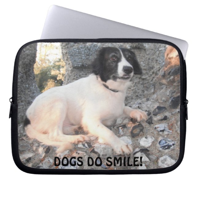 Laptop Sleeve Sprollie Visiting Castle Smiling (Front)