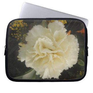 Laptop Sleeve White Carnation Beauty