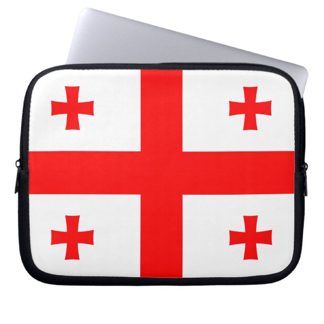 Laptop Sleeve with flag of Georgia (Front)