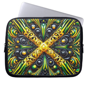 Laptop Sleeve with Jamaican Colors Design