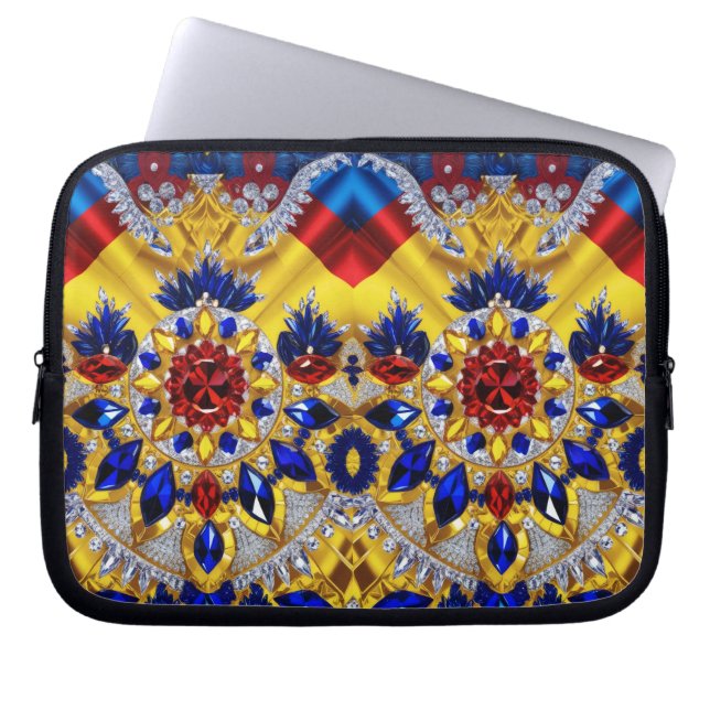 Laptop Sleeve with Romanian Colors Design (Front)