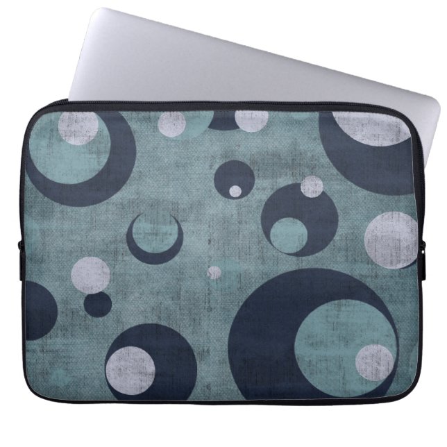 Laptop Sleeves "Circle" Shabby Blue Var01 Vintage (Front)