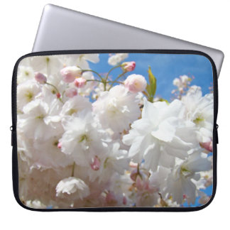 Laptop sleeves custom White Spring Blossoms