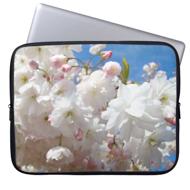 Laptop sleeves custom White Spring Blossoms (Front)