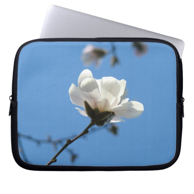 Laptop Sleeves Electronics Blue Sky Magnolia Flora (Front)