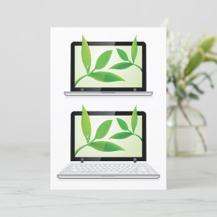 Laptops With Leaves Invitation