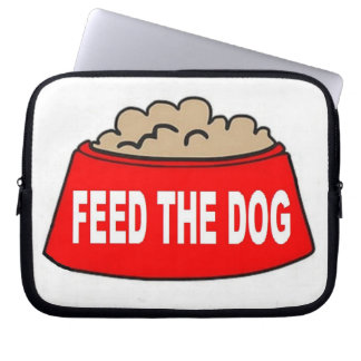 LaptopSleeve Dog Food Bowl Red Feed The Dog Laptop Sleeve