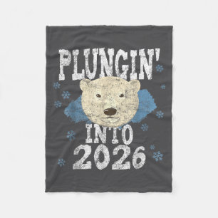Lar Bear Plunge - Plungin' Into 2026 New Year Cold Fleece Blanket