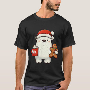 Lar Bear Santa Hat Christmas Holiday Xmas Coffee C T-Shirt