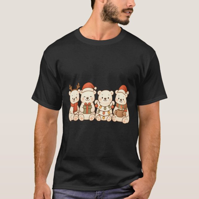 Lar Bears Kids Boys Girls Christmas Lar Bears  T-Shirt (Front)