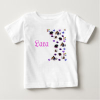 "Lara", Name With Guinea Pigs And Pansies,
