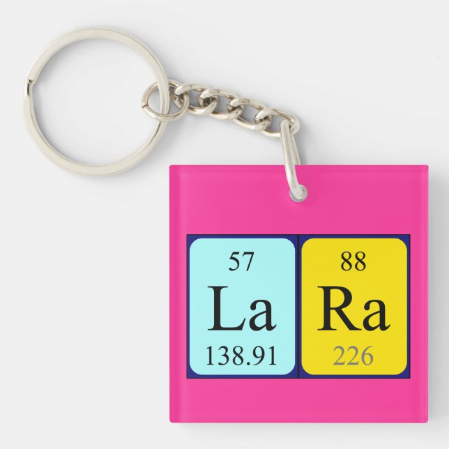 Lara periodic table name keyring (Front)