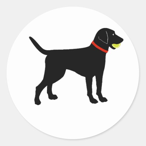 Larador Fetch Black Lab play ball Classic Round Sticker