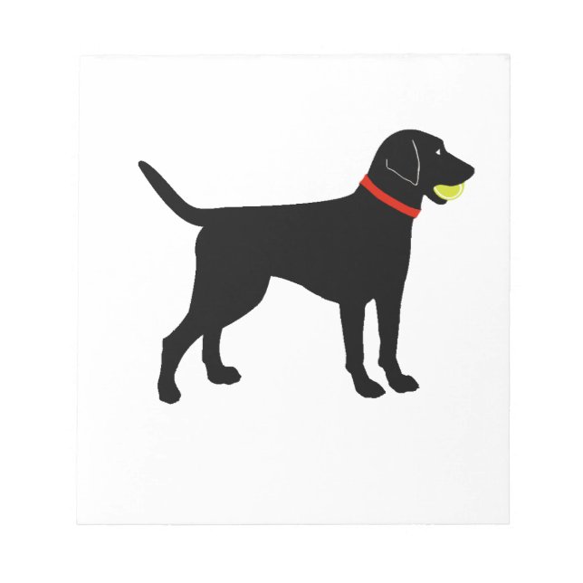 Larador Fetch, Black Lab play ball Notepad (Front)